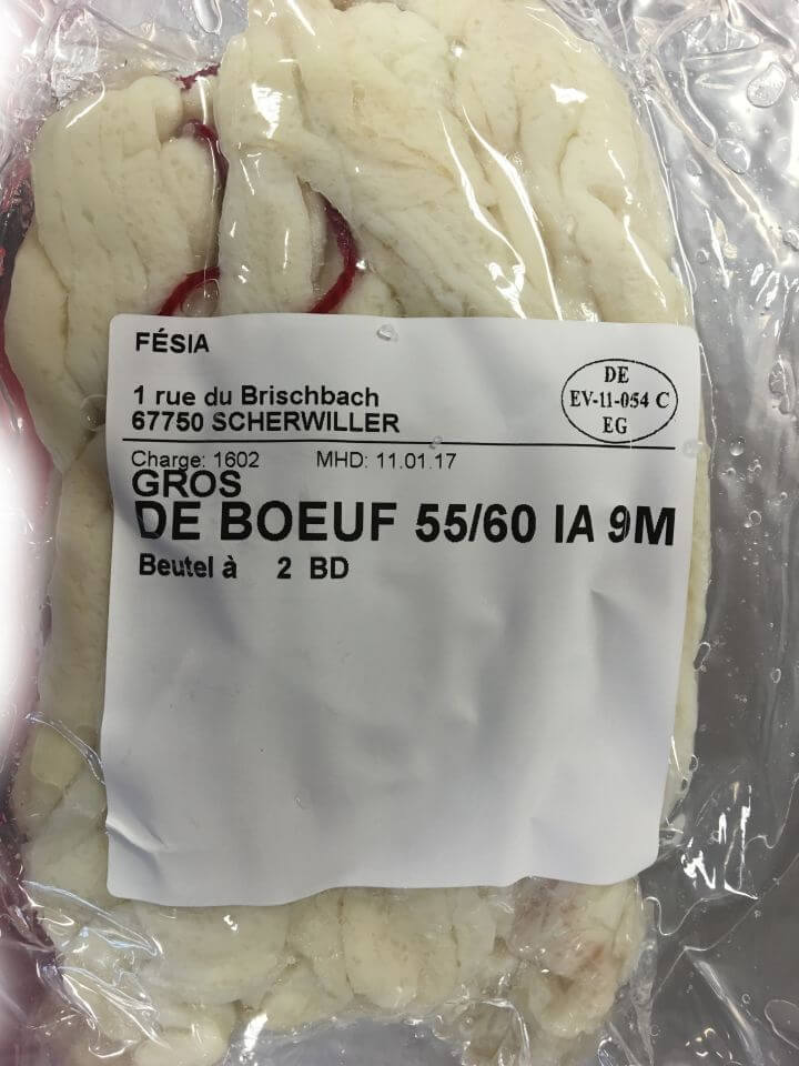 Boyaux de boeuf 55/60 paquet de 9 mètres pour saucisson sec ou à