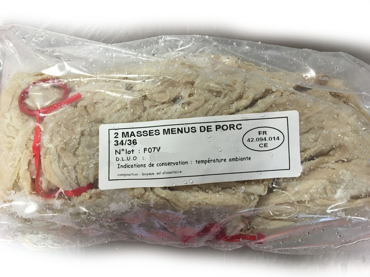 Boyaux naturels de porc 1 kg 34/36 1 masse