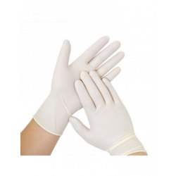 Gants vinyle blancs non poudrés "Taille L" Boîte de 100