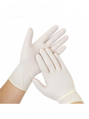 Gants vinyle blancs non poudrés "Taille L" Boîte de 100