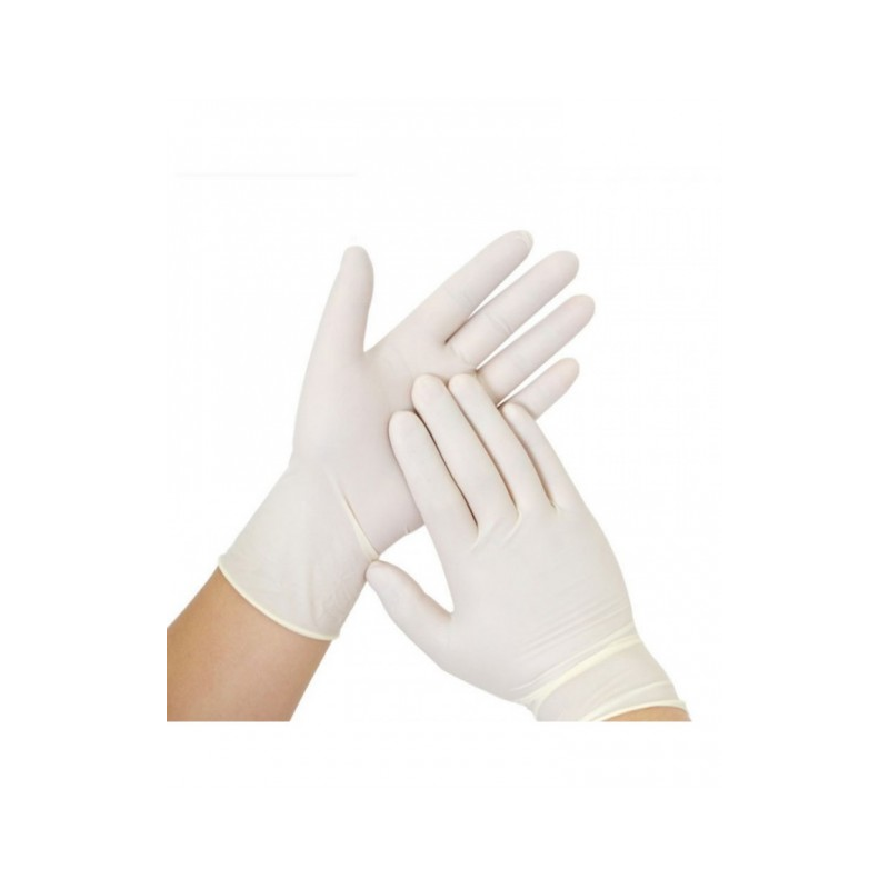 Gants vinyle blancs non poudrés "Taille L" Boîte de 100