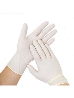 Gants vinyle blancs non poudrés "Taille S" Boîte de 100